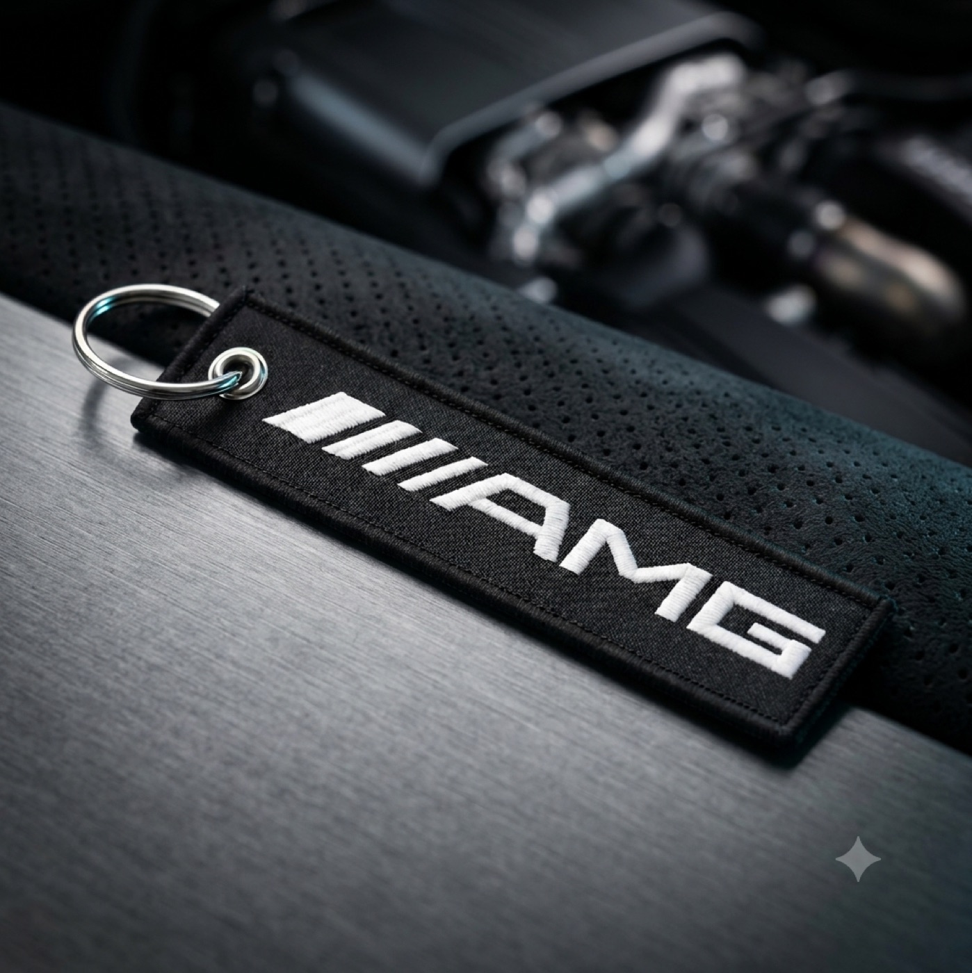 Llavero AMG en el vano motor